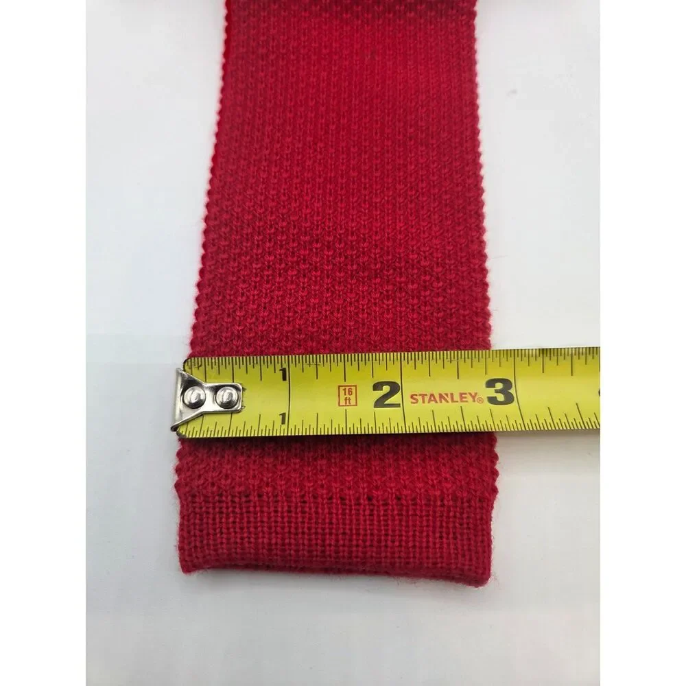 Cable & Co Regent Street Red Knit Wool Tie Made in USA 2